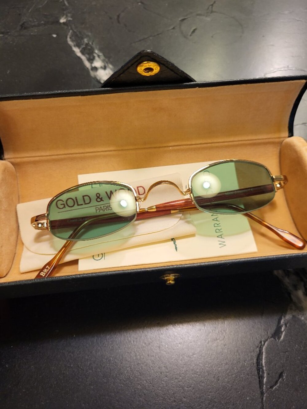 Vintage GOLD & WOOD brand Sunglasses